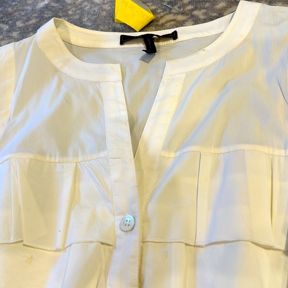 BCBG WHITE LAYERED RUFFLED DRESS SIZE XS